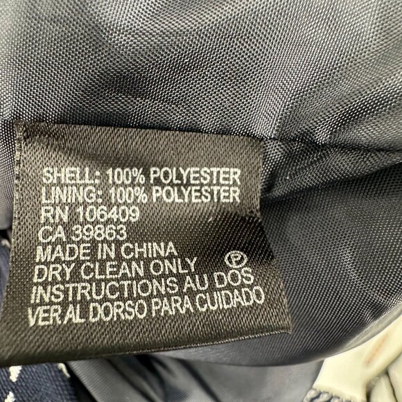 Tahari Arthur S. Levine Sleeveless Sheath Dress Size 8 Navy White Printed Career - Picture 7 of 7